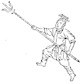 Koreanischer Krieger mit Dreizack (um&nbsp;1790)