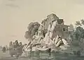 Der „Fakirfelsen“ im Ganges