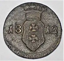 Danziger Schilling von 1812, Wappenseite