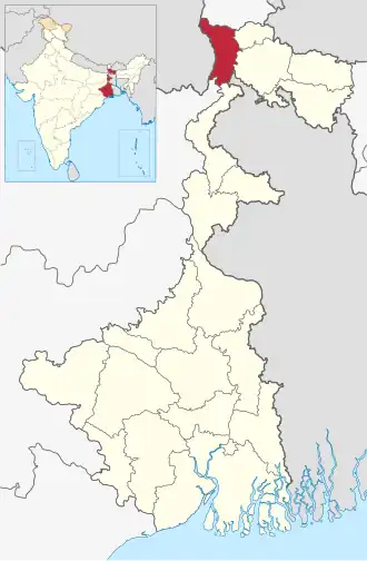 Positionskarte des Distrikts Darjeeling