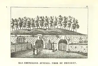 Das ehemalige Ausfall-Thor an der Bastion Sol um 1835