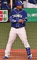 Dayán Viciedo in der Batter’s box.