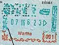 Visum-Stempel Wartha, 1986