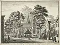 Kleiner Markt mit Stiftskirche, nach Entwurf von Jan de Beijer, Druck von Simon Fokke, um 1748