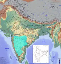 Geographie des indischen Subkontinents mit Lage und Ausbreitung der Dekkan-Trapp-Provinzen