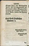 Widmung des Drucks, letzte Seite