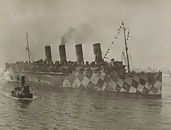 Die Mauretania, die im Ersten Weltkrieg als Truppentransporter ein­ge­setzt war.