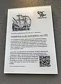 Tafel zum Gedenkstein für die Auswanderer in Krefeld
