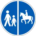 D26.1: Getrennter Reit- und Gehweg (Gehweg links, Reitweg rechts)