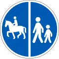D26.5: Getrennter Reit- und Gehweg (Reitweg links, Gehweg rechts)