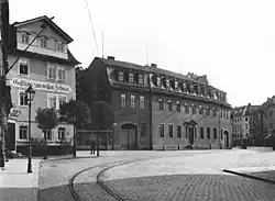 Schienen vor dem Goethehaus am Frauenplan, um 1904