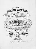 Deckblatt zu „Der Speisezettel“