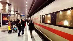 Der erste fahrplanmäßige ICE im Citytunnel (15. Dezember 2013)