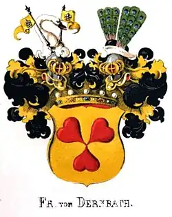 Wappenvariante der „Freiherren von Dernbach“ im Württembergischen Wappenbuch von Leonhard Dorst