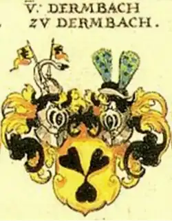Wappen: „von und zu Dernbach“ nach Siebmachers Wappenbuch von 1605