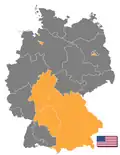 Amerikanische Besatzungszone (in der Fläche bis Dez. 1945 und ab April 1947)