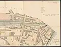 Verlauf der Strecke in Plagwitz auf einer Lithographie von 1895