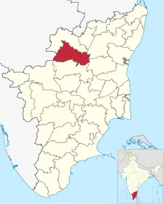 Positionskarte des Distrikts Dharmapuri