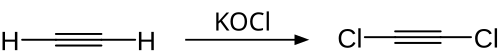 Synthese von Dichlorethin durch direkte Chlorierung von Ethin