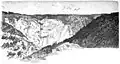Das Bodethal, gezeichnet von Otto Strützel in 1893