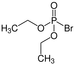 Strukturformel von Diethylbromphosphat
