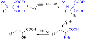 Synthese von 2-Hydroxy-4-pentinsäure aus DEAM