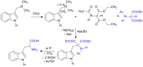 Synthese von rac-Trp