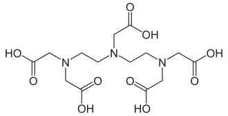 Strukturformel von Diethylentriaminpentaessigsäure