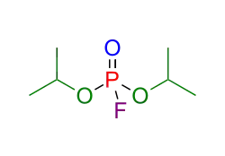 Diisopropylfluorphosphat (da zwei Reste am Phosphor gleich sind, liegt keine Konfigurationsisomerie vor)