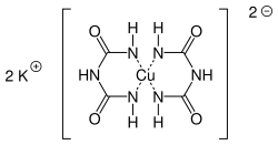 Strukturformel von Dikaliumbis(biuretato)cuprat(II)