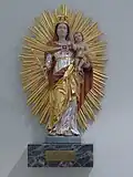 Dillingen, Kirche St. Johann, barocke Strahlenkranzmadonna, Seitenaltar
