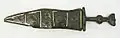 Eiserner Dolch in bronzener Scheide, verziert mit Gold und Emaille, 40–250 FO: Valkenburg AO: Rijksmuseum van Oudheden