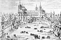 Dom und Bischofspfalz (links) um 1650