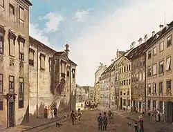 München: Die Residenzstraße gegen den Max-Joseph-Platz im Jahr 1826