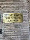 Schild zur Dominikanerkurie