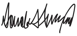 Unterschrift von Donald Trump, 2009