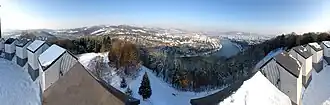 Ausblick ins Donautal von der Franz Josef-Warte auf dem Freinberg