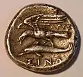 Drachme aus Sinope, Adler über Delphin, ca. 365-322 v.&nbsp;Chr. geprägt