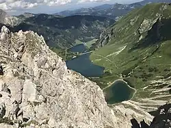 Drei-Seen-Blick (Lache, Traualpsee und Vilsalpsee) von der Lachenspitze