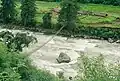 Brücke über den Dri, Dibang Valley, Arunachal Pradesh, Indien (1987)