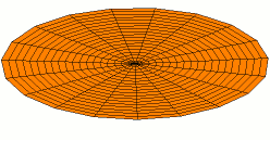 Zweidimensionale stehende Welle. Die (unbewegten) Knotenlinien haben hier die Form eines&nbsp;X durch den Knotenpunkt, den Fixpunkt in der Mitte