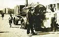 Horizontaler Asphaltkocher 1920er Jahre auf dem Freiheitsplatz der Stadt Charkow (heute Ukraine).