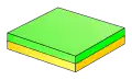 Schritt 2: Opferschicht aus Polyimid, aufgebracht durch Rotationsbeschichtung und einen Ausheizvorgang.
