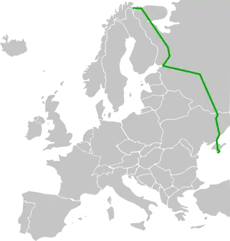 Verlaufskarte der E105