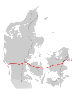 Verlauf des Europavej E20