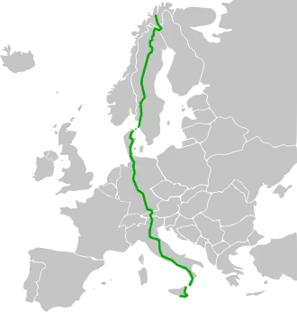 Verlaufskarte der E45