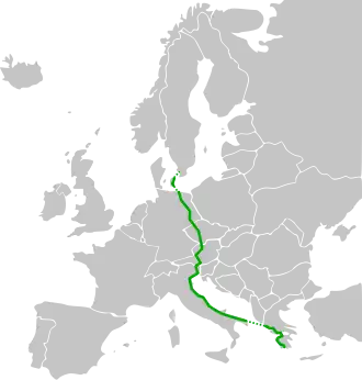 Verlaufskarte der E55