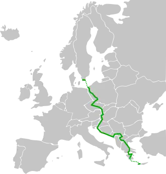 Verlaufskarte der E65
