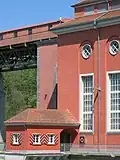 Rückgebauter Infanteriebunker «EW Rheinsfelden» A 5412 unter der Dachecke (über dem ehemaligen Zollhäuschen)