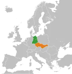 Lage von DDR und Tschechoslowakei